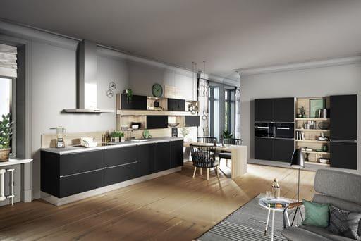 Wohn- und Küchenbereich in der KT home Wohnausstellung Bielefeld